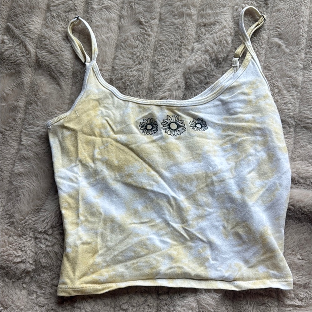 Hollister White Embellished Crop Camisole